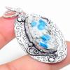 K2 Blue Azurite Handmade 925 Sterling Silver Jewelry Pendant 2.13" F5q77