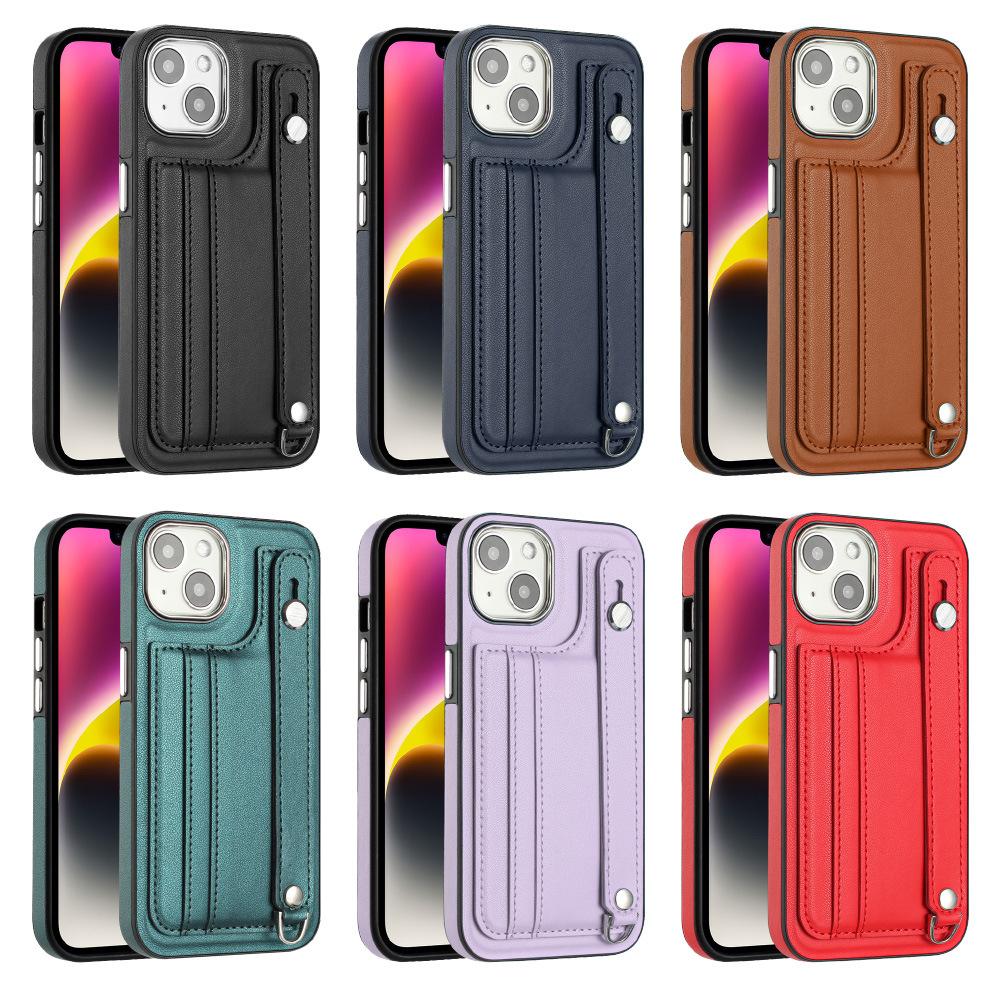 Кожаный чехол-ремешок для iPhone 14 13 12 11 Pro Max XS X XR SE 7 8 Plus с защитным чехлом для держателя карт