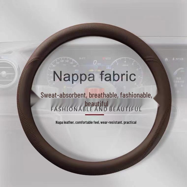 Ideal Steering Wheel Cover: Genuine Leather, Anti-slip, Sweat-absorbent, Ultra-thin Grip for L6 L8 L7 L9 i6 i8 MEGA