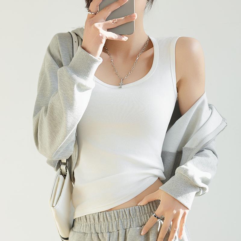 Стильная элегантность, мода, женский деловой повседневный жилет H349, майка-камисоль, женская летняя рабочая одежда с широкими плечами, облегающие белые топы