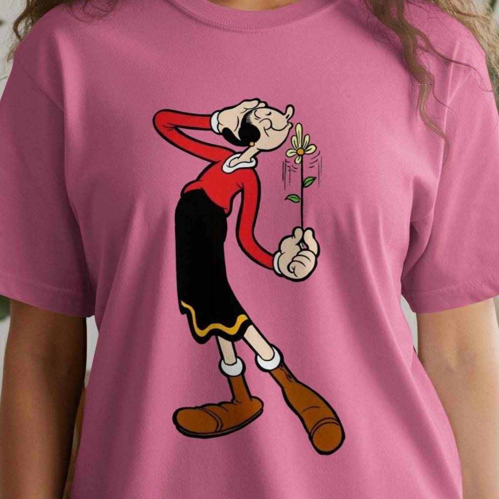 Olive Oyl T-Shirt, Popeye Daisy Sneeze Cartoon Graphic Tee, Retro Animation Apparel