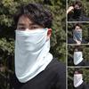 Sunscreen Face Guard Ice Silk Material Multifunctional Sun Protection Neck Gaiter with Ear Hooks Outdoor Cycling Wear