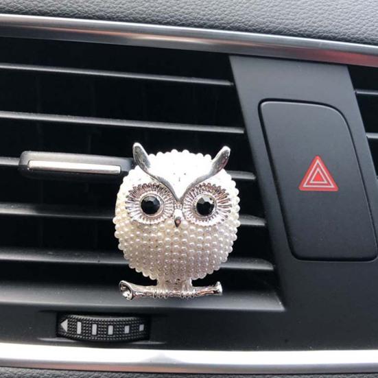 Сова из искусственного жемчуга, вентиляционное отверстие, автомобильный освежитель, аромат, зажим для духов, декор