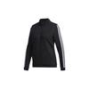 Neo Vintage Sports Stand Collar Full Zip Casual Jacket Women Jacket Black FP7358