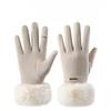 Warm Gloves for Women In Winter Windproof and Cold Protection Plus Velvet Thickened Fashion Cute Finger Riding Velvet Touch Screen Warm Gloves