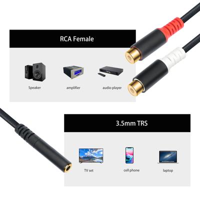 Аудио стерео кабель 3,5 мм на RCA 3,5 мм на 2 гнезда RCA адаптер Аудио кабель Y-разветвитель Стерео аудио кабель RCA AUX кабель