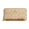 Coach Кошелек на молнии 19 однотонных цветов с логотипом-буквой Классическая монограмма Канва с кожаной съемной сумочкой-кошельком Маленький женский кошелек Хаки C4452-IMVHK