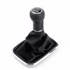 New 5 Speed Gear Shift Knob Gaitor Boot Black PU Leather for    Jetta GTi MK4 1999 2004