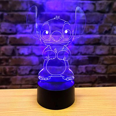 3D мультфильм стежок ночник сенсорный переключатель 7 смена цвета светодиодная настольная лампа подарок