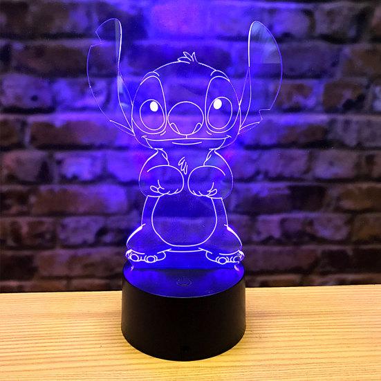 3D мультфильм стежок ночник сенсорный переключатель 7 смена цвета светодиодная настольная лампа подарок
