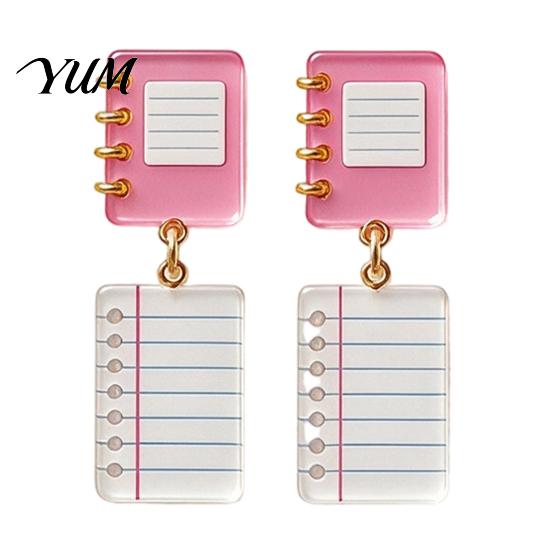 Personalized School Life Ornaments 1 Pair Teacher Earrings for Women, Cute 2D Acrylic Crayon Pencil Backpack Fun Back to Jewelry Number Alphabet