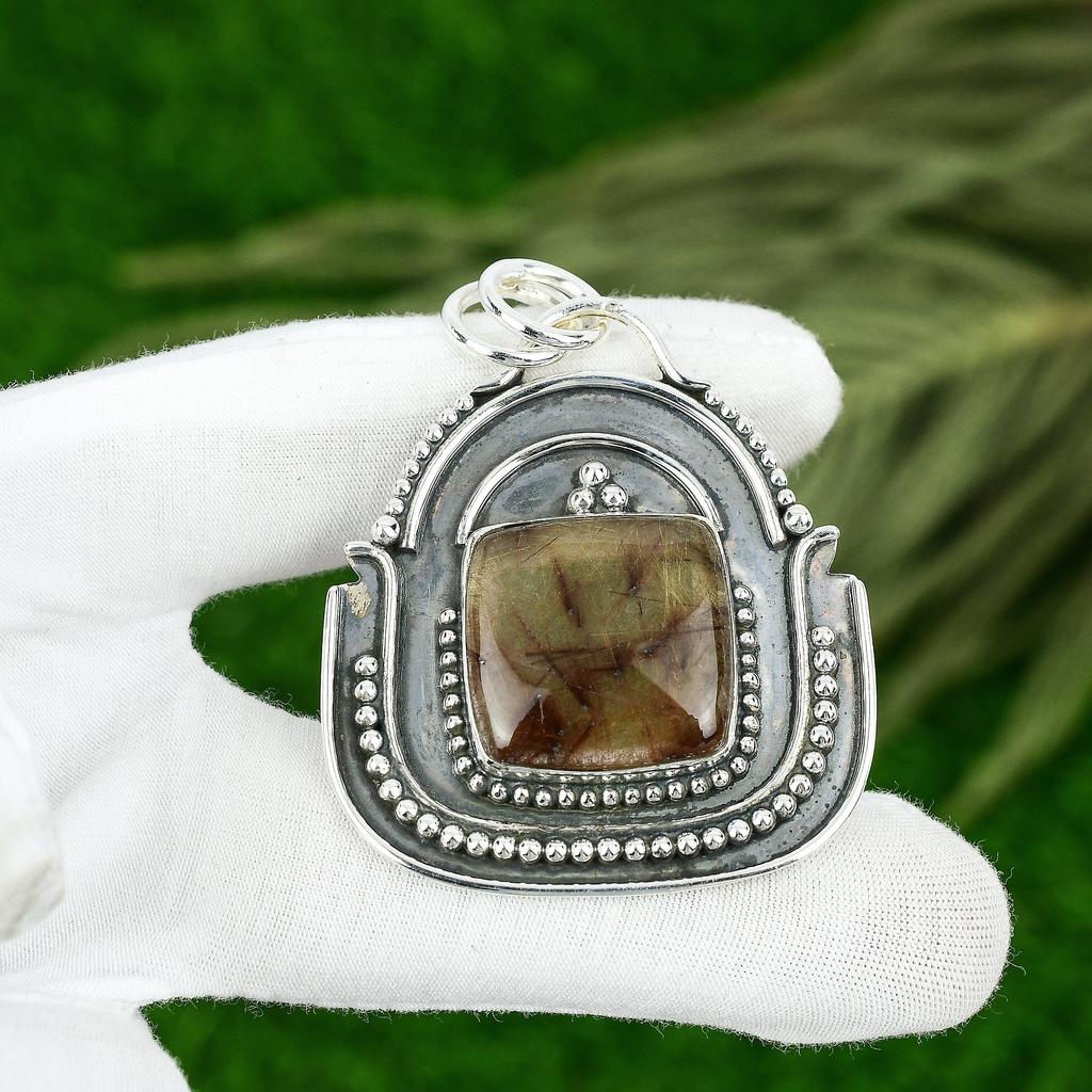 Friendship Day Deal Elestial Quartz Gemstone New Pendant Jewelry Sterling Silver