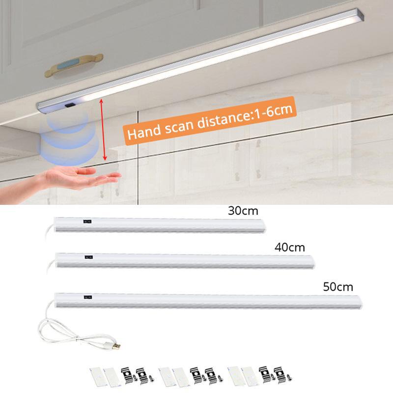 5 В USB светодиодная настольная лампа с жесткой полосой, датчик движения, светодиодный светильник 30/40/50 см, высокая яркость, шкаф, шкаф для спальни, кухни, светильник