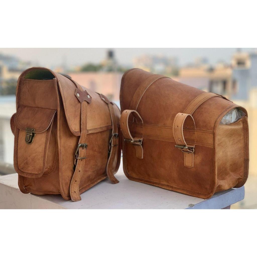 Боковая сумка из натуральной коричневой козьей кожи COMBO Мотоциклетная седельная сумка Корзины для инструментов Сумка для инструментов