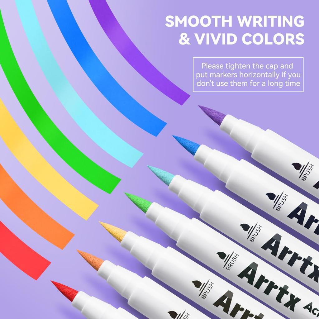 Arrtx Акриловая Краска Ручка 30 Кисть Наконечник Акриловый Маркер Ручка для Камня Ткань и DIY Проекты Цвета, Живопись, Дерево, Стекло, Холст, Металл, Пластик, (К)