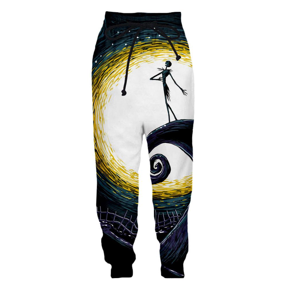 Брюки с принтом на Хэллоуин 3D цифровая печать Мужские и женские повседневные брюки для бега