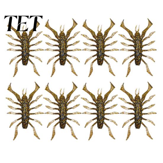 Saltwater Fishing Gear 8Pcs 6cm/2.8g Bionic Insect Soft Bait, Slow Sinking Floating Artificial Lure, Bass Lure Swim Bait for Freshwater Trout Crappie