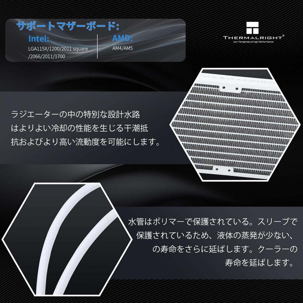 THERMALRIGHT Frozen Edge 360 White 120mm Liquid CPU Water Cooler with PWM 360 White Cold Row Integrated Water Cooler Heatsink for Intel Fan,