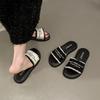 French Xiaoxiangfeng Flat-bottomed Cool Slippers Women's New Comfortable and Versatile Beach Slippers Women's Summer Wear
