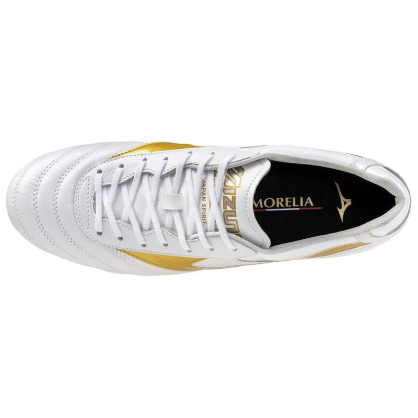 Mizuno Morelia 2 Japan Удобные Мягкие Футбольные Бутсы Унисекс кроссовки Белый Платиновый P1GA260150