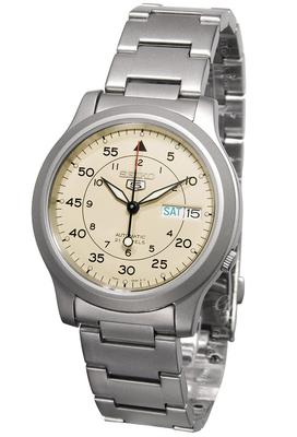 [Импорт Seiko] Seiko 5 SNK803K1 Военные Бежевый Металлический Ремешок Автоматические