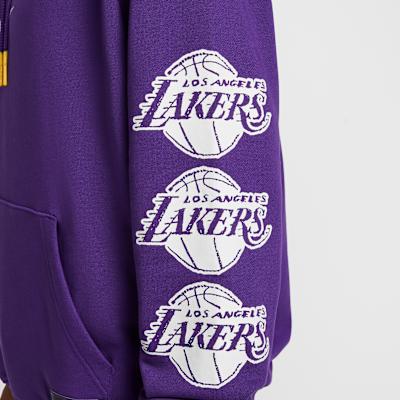 Men's Sweatshirt Nike Courtside Sweatshirt Men's Allover Purple/Amarillo Yellow