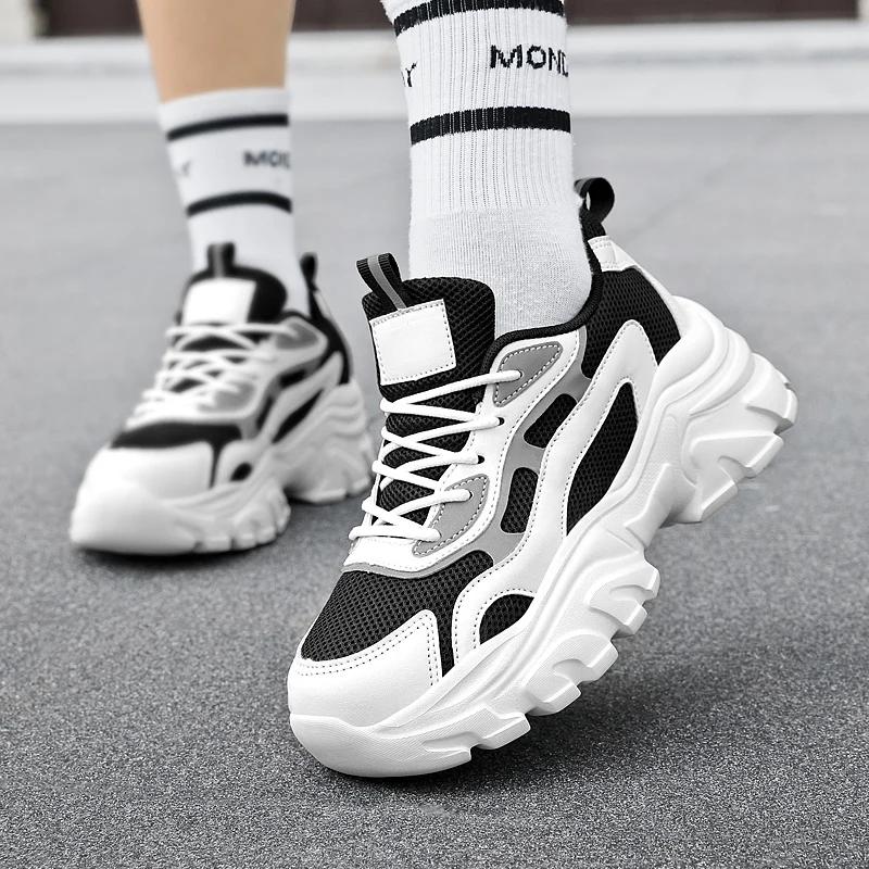 2025 New Women's Platform Light Sports Shoes Breathable Mesh Shoes Increase Men's Sports Casual Shoes Couple Travel Shoes