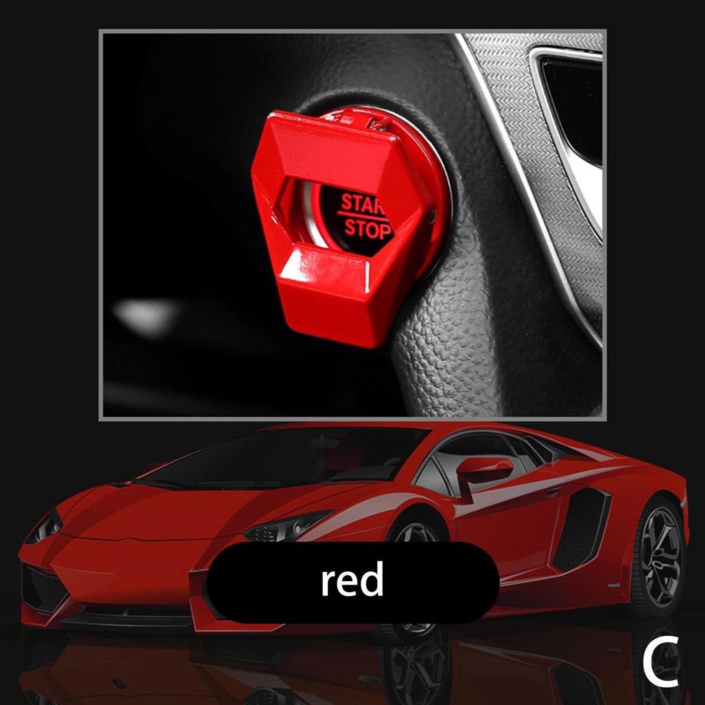 Car Interior One-Key Start Ignition Engine Stop Push Switch Button Protective Cover Sticky Cover Car Interior Decoration