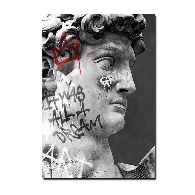 Скульптура Давида, статуя, картина маслом, современный граффити, художественный постер и печатная Настенная картина для гостиной