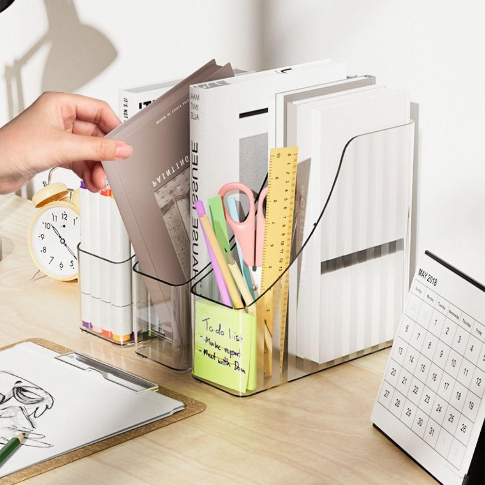 PET A4 Storage Filing Box Transparent Paper File Organizer Desktop Supplies