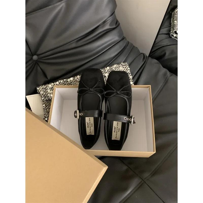 Fashion 2024 Women's Comfort Ballerinas Shoes Designer Spring Women Mary Jane Fashion Square Toe Ladies Soft Sole Flats