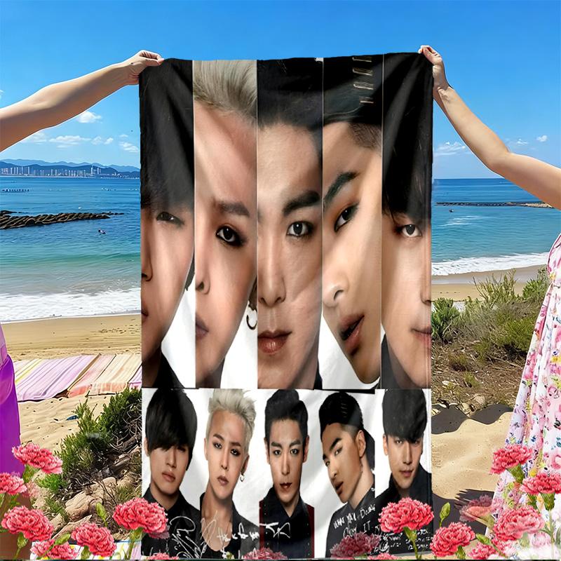 BIGBANG Print Beach Towel, Versatile Lightweight Absorbent Beach Towel for Pool Surf Yoga Bathroom, Perfect Birthday Holiday Gift