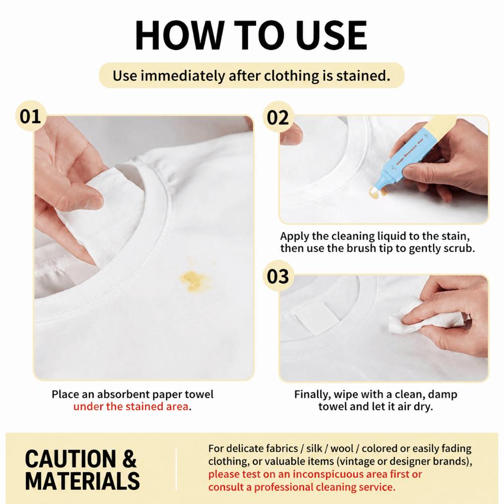 Instant Stain Remover Pen 12ml Grease Removal Pen Hot Emergency Stain Remover Travel Use