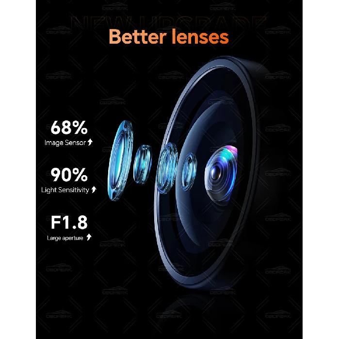 OBDPEAK K8 Pro Front 5K Rear 1080P Dash Cam Camera 11.3" Touch Ai Screen Carplay & Android Auto GPS Navigation Night Vision DVR