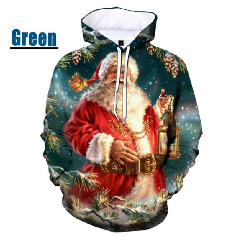 Модный взрыв осень-зима рождественская 3D-печать повседневный унисекс круглый вырез с капюшоном свитер бейсбольная майка толстовка