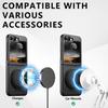SUTENI G3 For Samsung Galaxy Z Flip5 5G Magnetic Case Waxy Texture Rotating Kickstand Leather Phone Back Cover