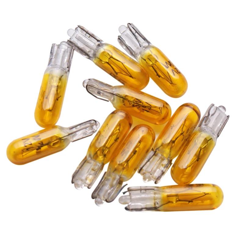 Blue/red/amber/yellow10pcs W2W T5 12v 1.2w car halogen lamp instrument lights Dashboard bulb auto interior light indicator light Dome Lights 6