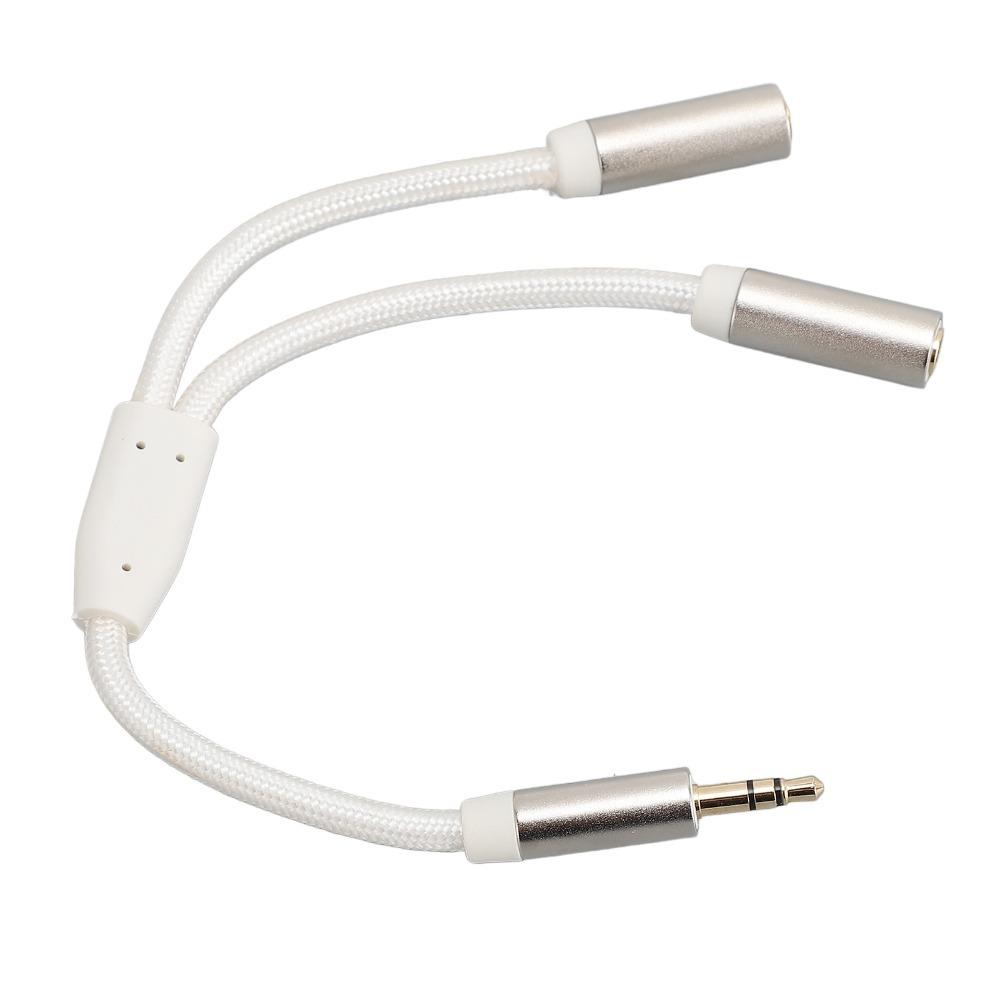 Gold Plated Headphone Splitter 3.5mm 1 Male to 2 Female Dual Output Aux Cord for Laptop