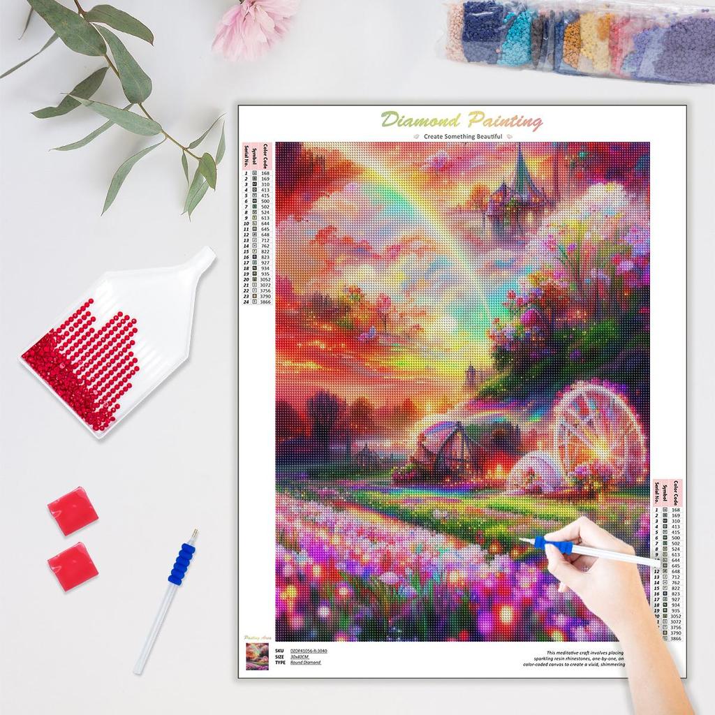 5D Алмазная картина Пейзажная вышивка Дом Картина Стразы Мозаика Домашний декор 30x40 см/12x16 дюймов