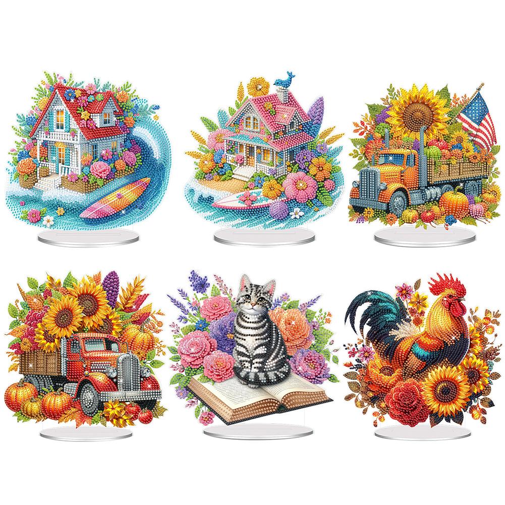 Акриловая 2D Плоская Печать DIY Настольные Наборы для Алмазной Живописи Украшения Алмазная Живопись Настольные Украшения Украшение Стола в Спальне