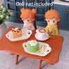 1 Set 1:12 Dollhouse Miniature Coffee Cup Cake Dessert Fork Spoon With Dinner Plate Kitchen Model Micro Landscape Decoration Toy