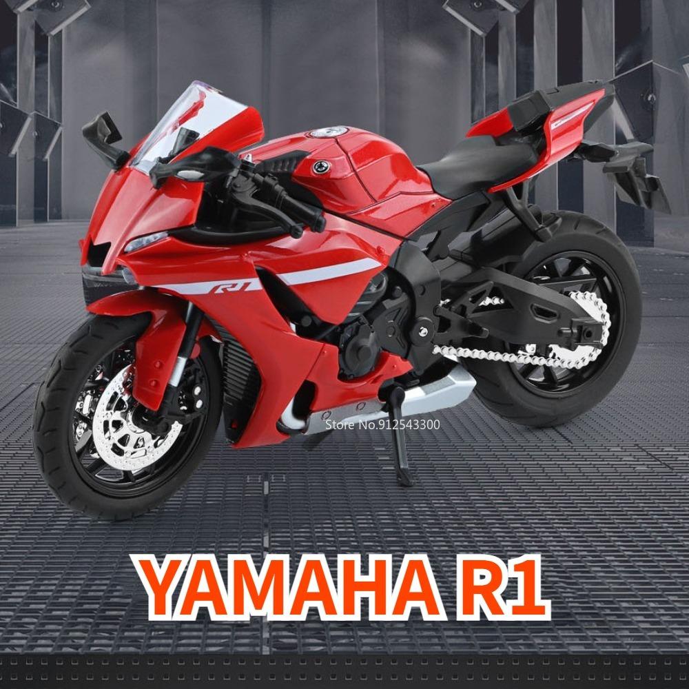 1/12 YAMAHA R1 игрушечная модель мотоцикла литой сплав со звуком и светом резиновые шины масштабная модель мотоцикла игрушки для детской коллекции