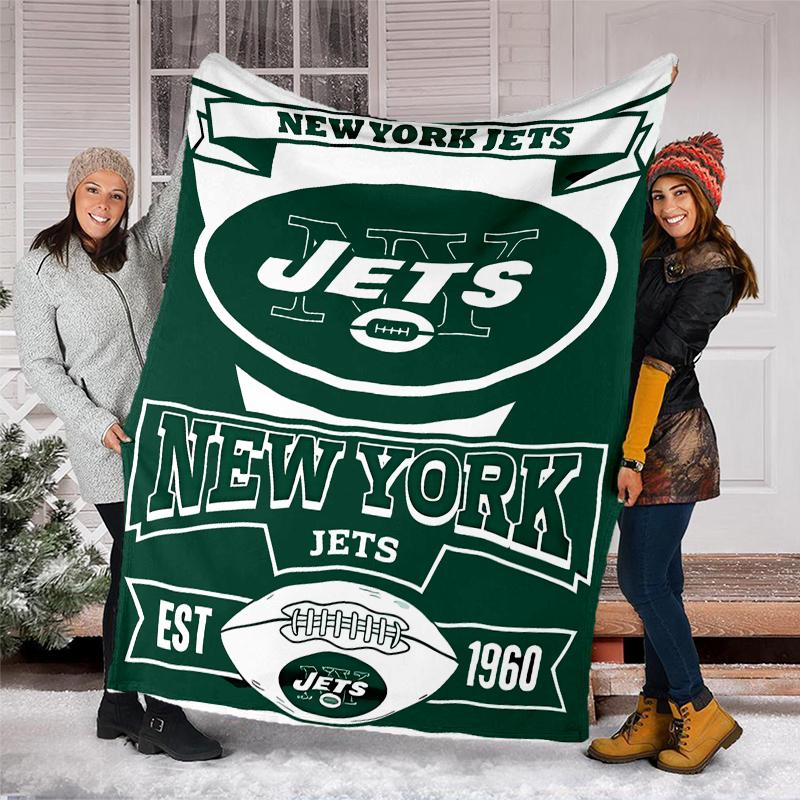 New York Jets logo printed blanket—lightweight,soft,warm;versatile blanket all seasons—perfect as &air-conditioning throw,nap blanket