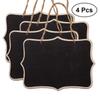 4PCS Mini Decorative Hanging Blackboard Double Sided Chalkboard Party Table Number Place Tag Messag