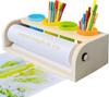 Wooden Tabletop Paper Roll Dispenser11.4inx98.4ft and Pencil Cups Craft Paper Roll Holder Art for Kids Desktop Easel for Drawing