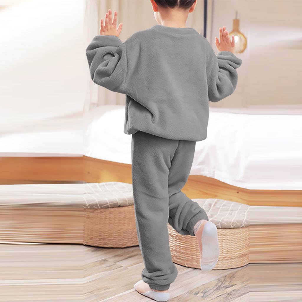 Детский коралловый бархатный пижамный комплект Детская домашняя одежда для лица