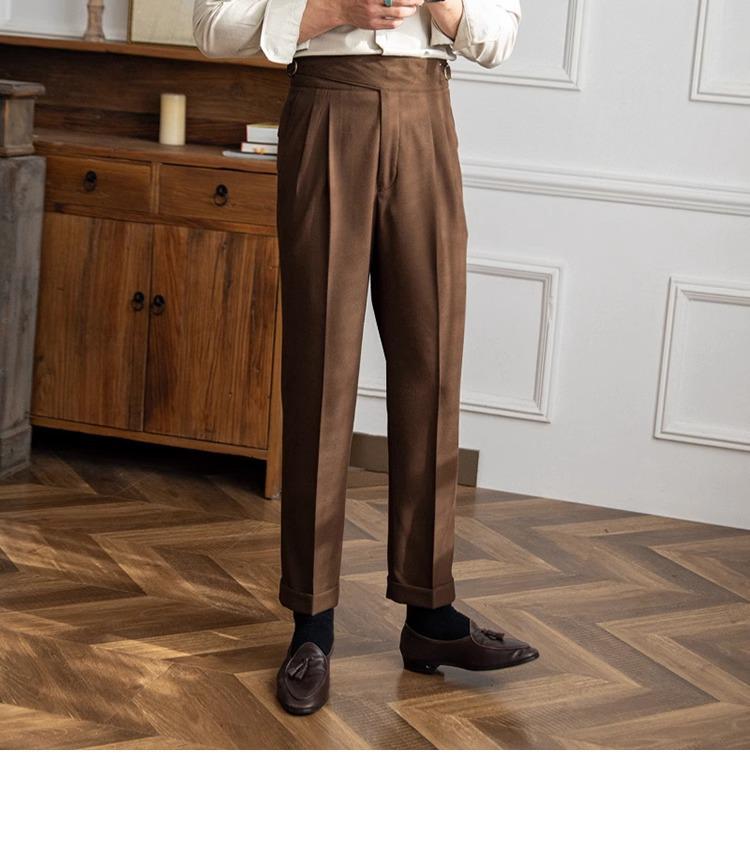2023 Autumn/Winter Italian Naples High-Waist Straight Men's Casual Trousers