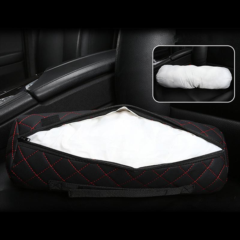 1/2 шт., подушка для шеи автомобиля из искусственной кожи, шелковый хлопок, наполнитель с защитой от клещей, чехол для автомобиля, круглый рулон, под...