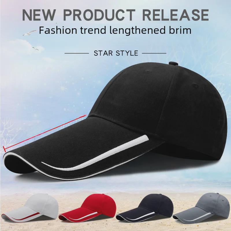 Men's Large Brim Baseball Cap for Spring/Summer Outdoor Sun Protection - Extended Size Duckbill Hat