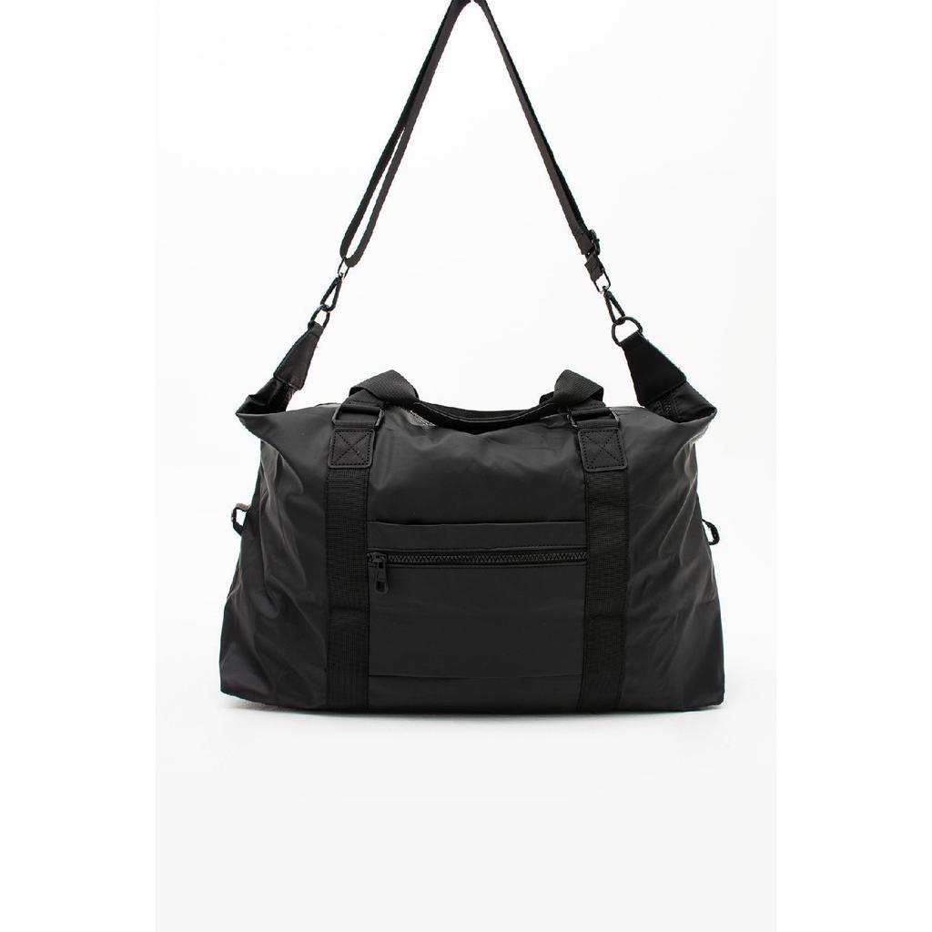 Water Resistant Unisex Black Cross Strap Travel And Sports Bag Suitable For Suitcase